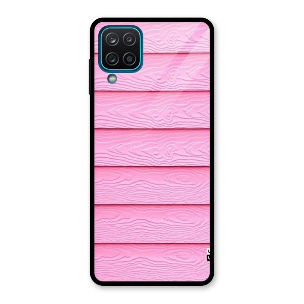 Pink Wood Glass Back Case for Galaxy A12