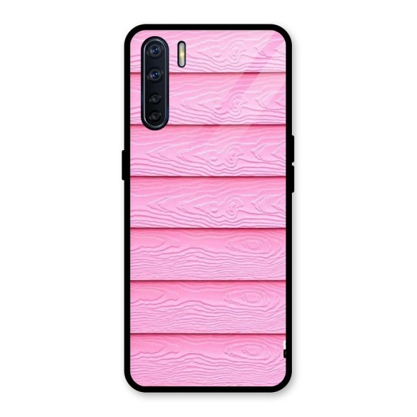 Pink Wood Glass Back Case for Oppo F15