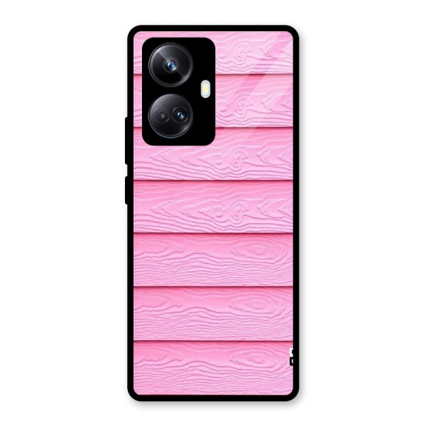 Pink Wood Glass Back Case for Realme 10 Pro Plus