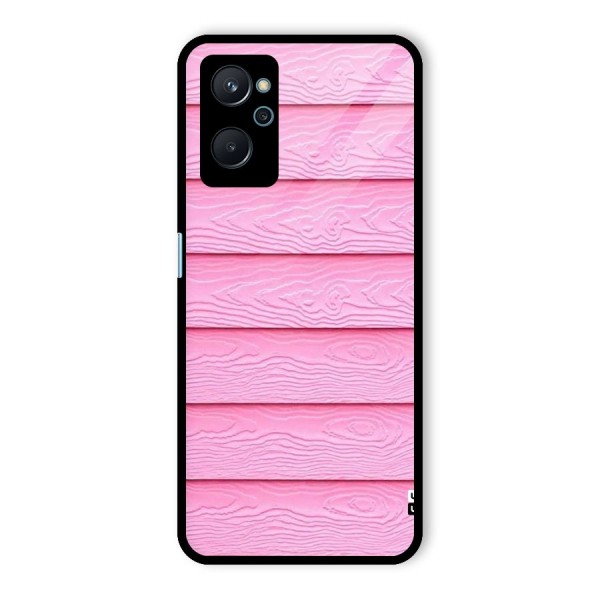 Pink Wood Glass Back Case for Realme 9i