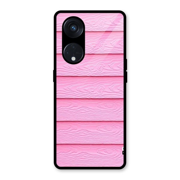 Pink Wood Glass Back Case for Reno8 T 5G