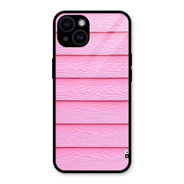 Pink Wood Glass Back Case for iPhone 14