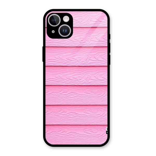 Pink Wood Glass Back Case for iPhone 14 Plus