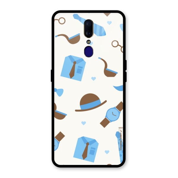 Pipe Hat Watch Pattern Glass Back Case for Oppo F11