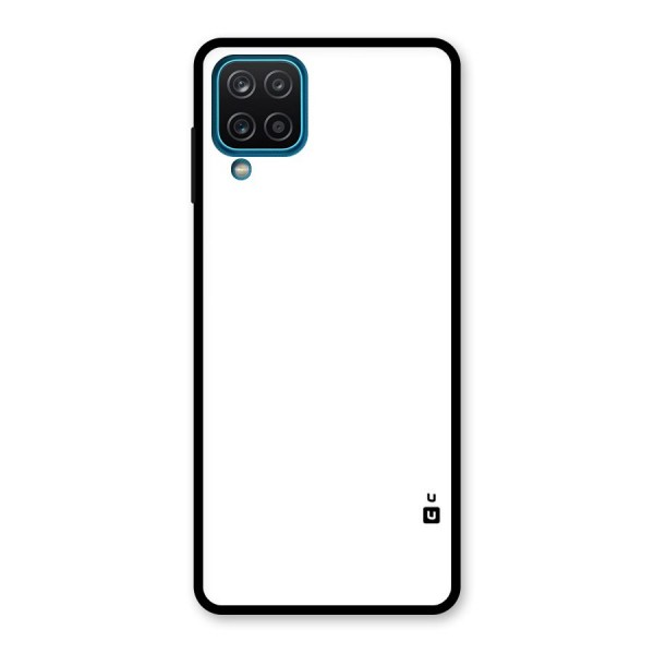 Plain White Glass Back Case for Galaxy A12