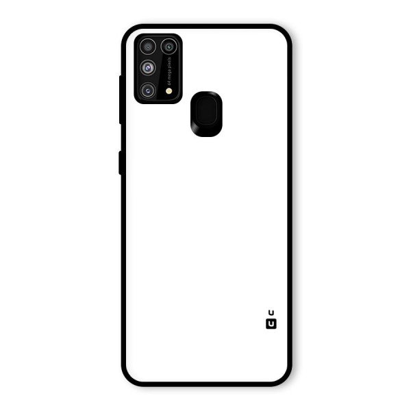 Plain White Glass Back Case for Galaxy M31