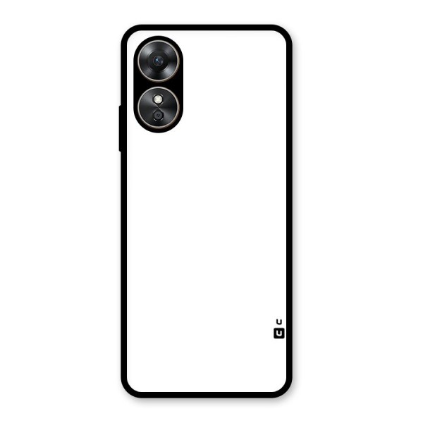 Plain White Glass Back Case for Oppo A17