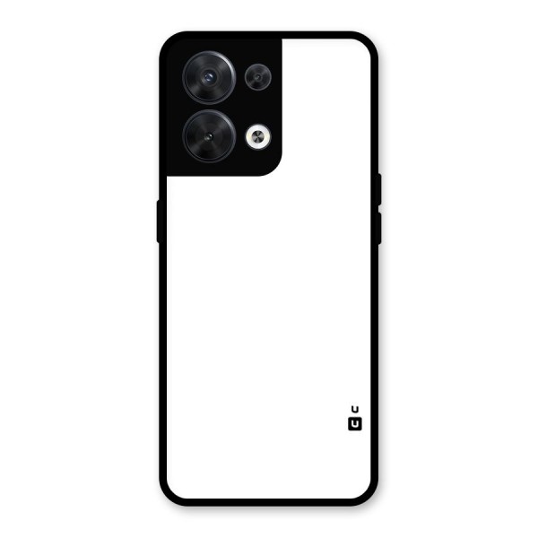 Plain White Glass Back Case for Oppo Reno8 5G