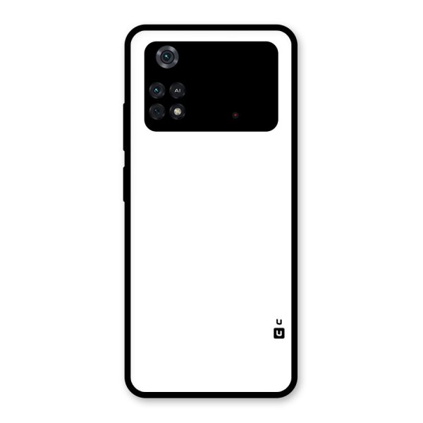 Plain White Glass Back Case for Poco M4 Pro 4G