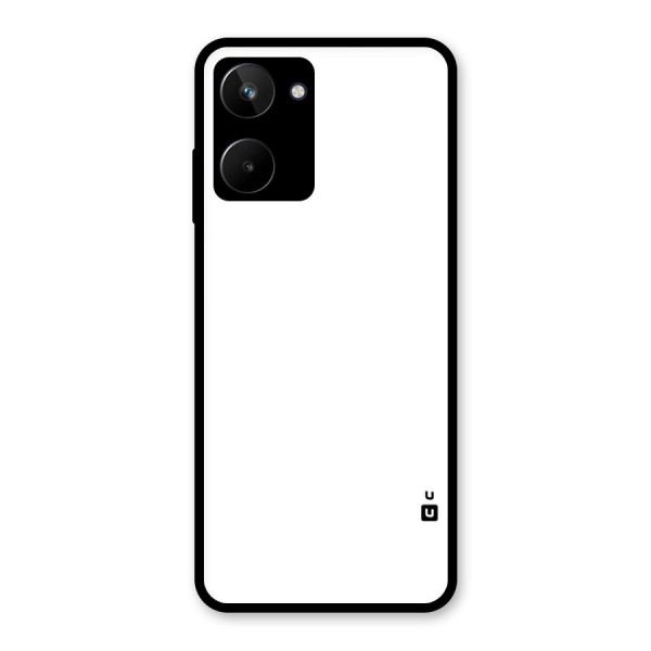 Plain White Glass Back Case for Realme 10