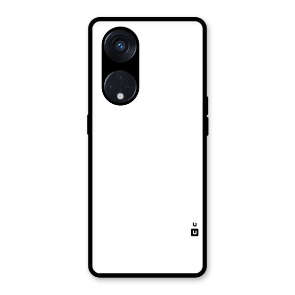 Plain White Glass Back Case for Reno8 T 5G