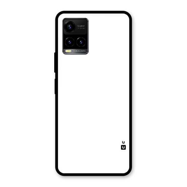 Plain White Glass Back Case for Vivo Y21 2021