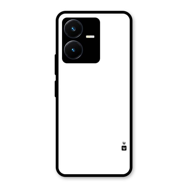 Plain White Glass Back Case for Vivo Y22