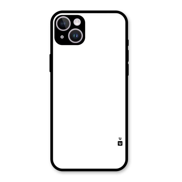 Plain White Glass Back Case for iPhone 14 Plus