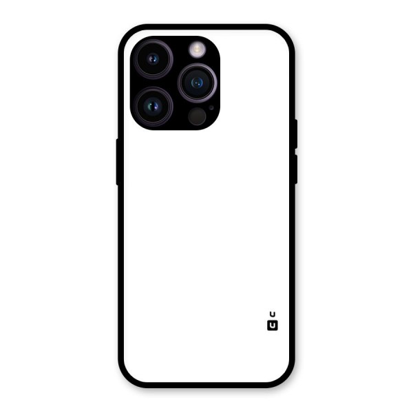 Plain White Glass Back Case for iPhone 14 Pro