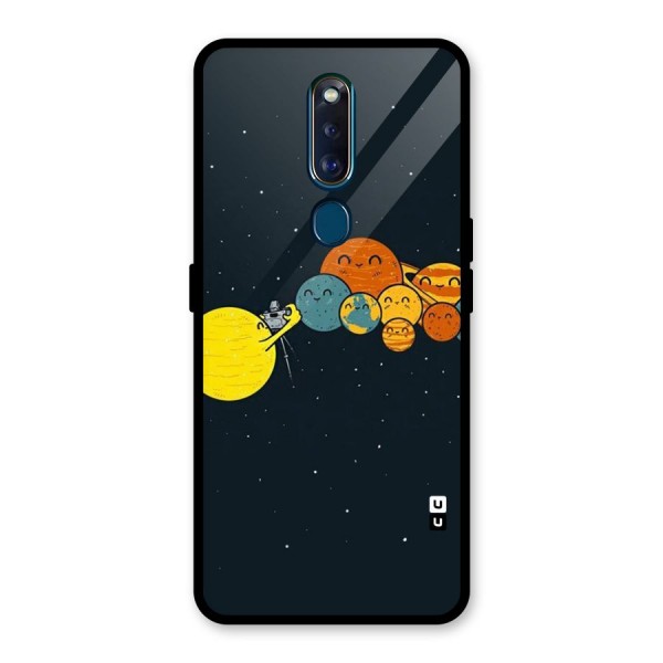 Planet Family Glass Back Case for Oppo F11 Pro