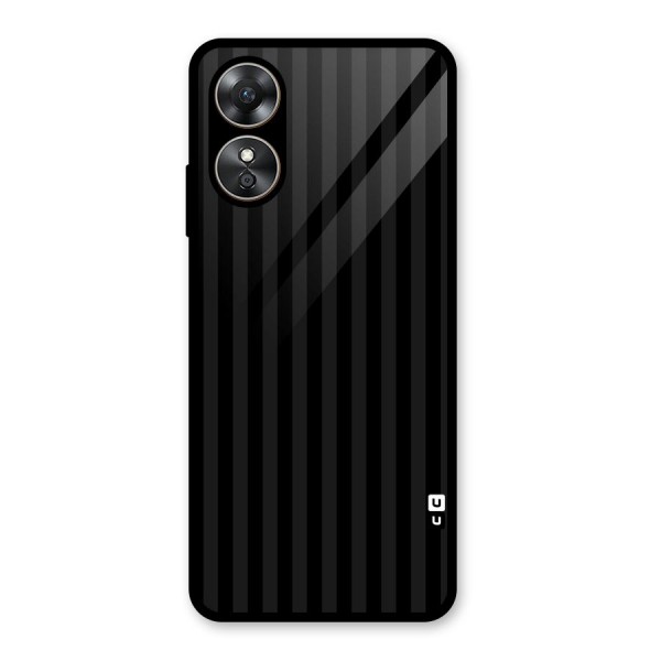 Pleasing Dark Stripes Glass Back Case for Oppo A17