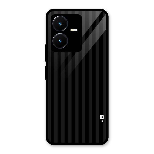 Pleasing Dark Stripes Glass Back Case for Vivo Y22