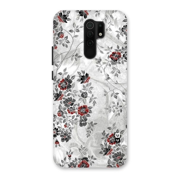 Pleasing Grey Floral Back Case for Redmi 9 Prime