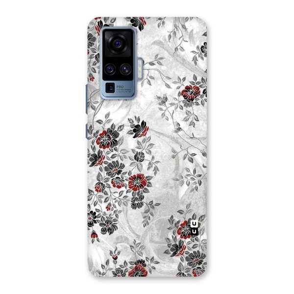 Pleasing Grey Floral Back Case for Vivo X50 Pro