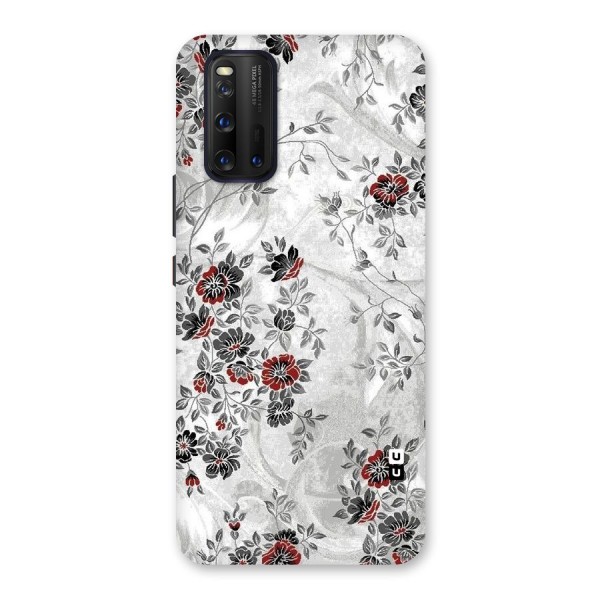 Pleasing Grey Floral Back Case for Vivo iQOO 3