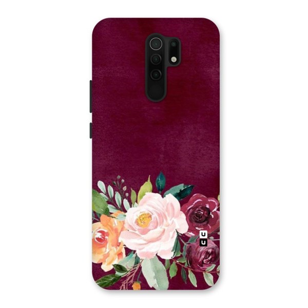 Plum Floral Design Back Case for Redmi 9 Prime