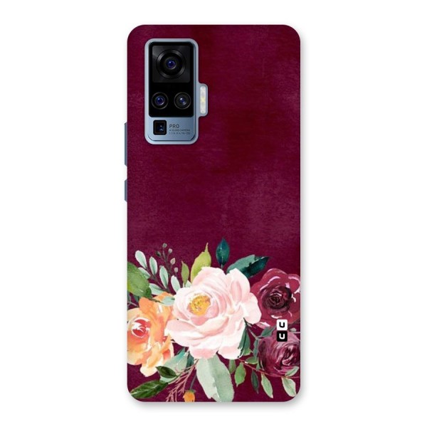 Plum Floral Design Back Case for Vivo X50 Pro