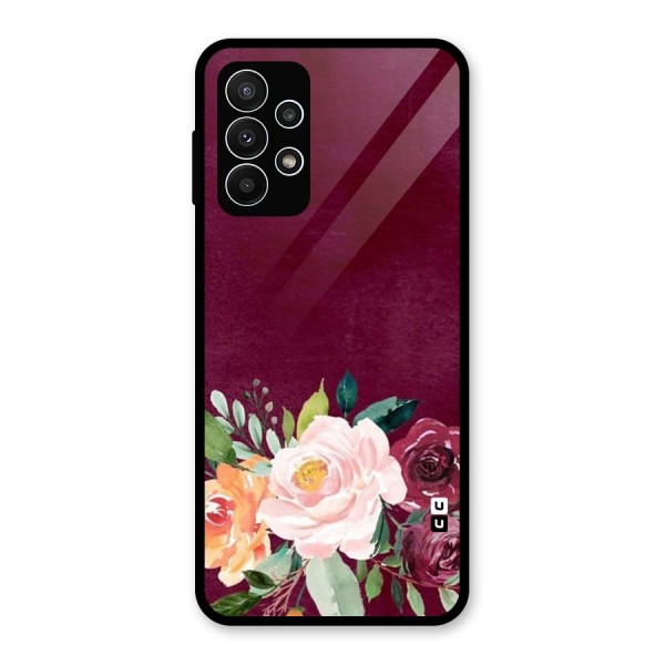 Plum Floral Design Glass Back Case for Galaxy A23