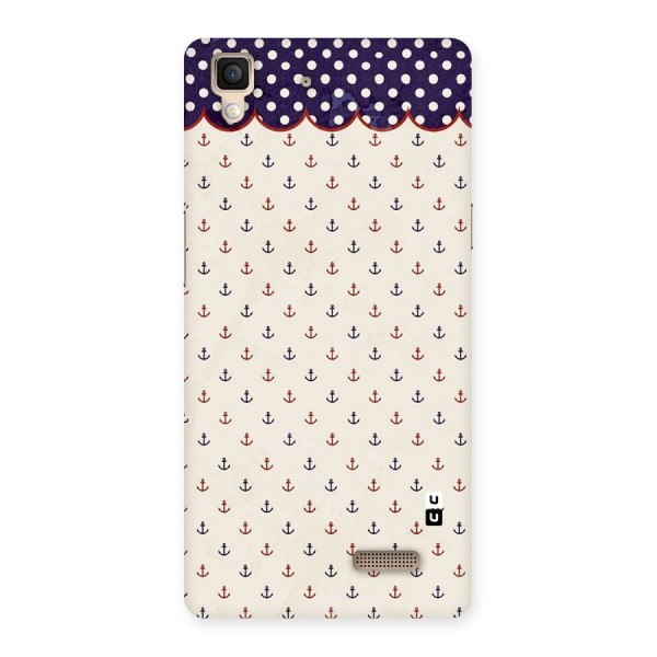 Polka Anchor Back Case for Oppo R7