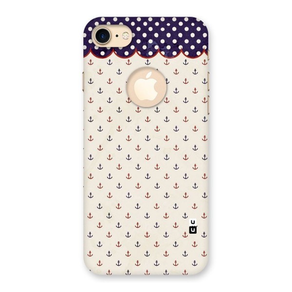 Polka Anchor Back Case for iPhone 8 Logo Cut