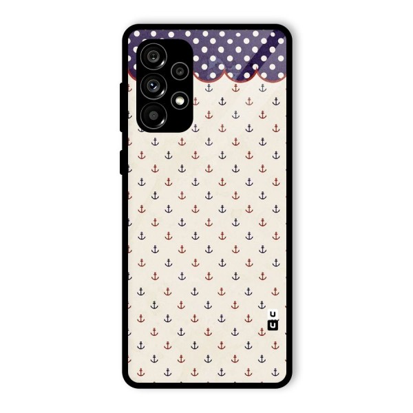 Polka Anchor Glass Back Case for Galaxy A73 5G