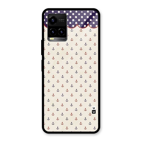 Polka Anchor Glass Back Case for Vivo Y21 2021