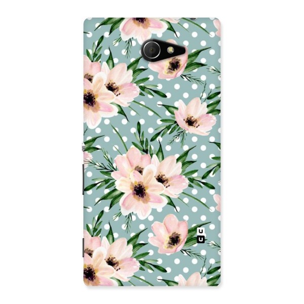 Polka Art Floral Back Case for Sony Xperia M2