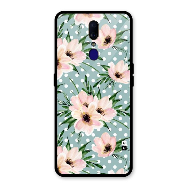 Polka Art Floral Glass Back Case for Oppo F11