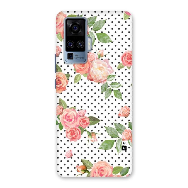 Polka Bloom White Back Case for Vivo X50 Pro