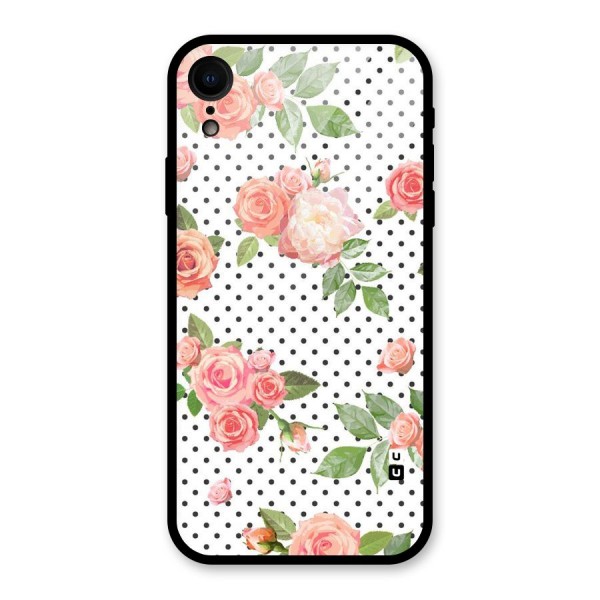 Polka Bloom White Glass Back Case for XR