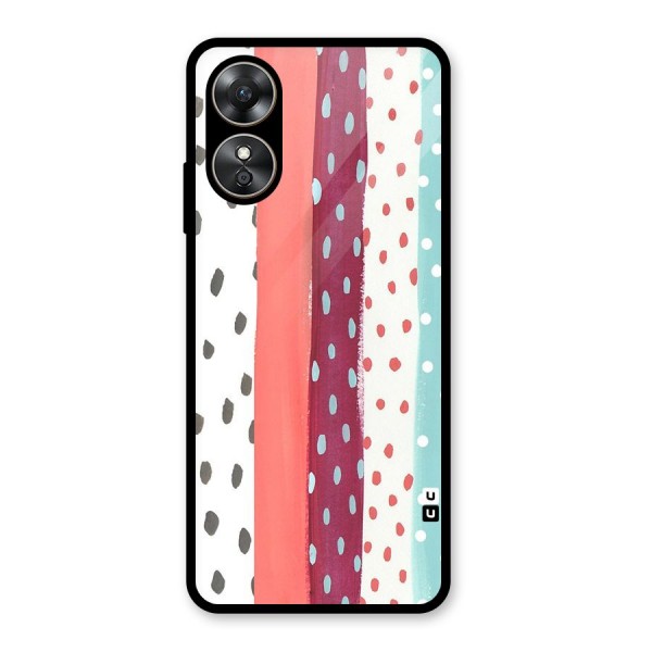 Polka Brush Art Glass Back Case for Oppo A17