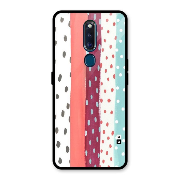 Polka Brush Art Glass Back Case for Oppo F11 Pro