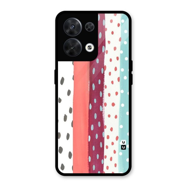 Polka Brush Art Glass Back Case for Oppo Reno8 5G