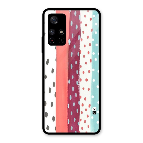 Polka Brush Art Glass Back Case for Redmi Note 11T 5G