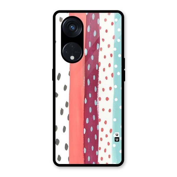 Polka Brush Art Glass Back Case for Reno8 T 5G