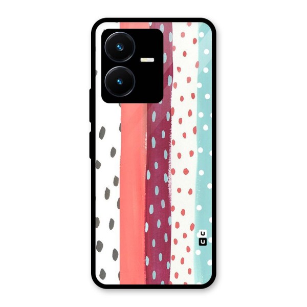 Polka Brush Art Glass Back Case for Vivo Y22