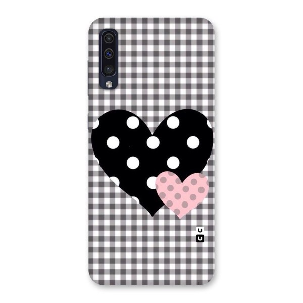 Polka Check Hearts Back Case for Galaxy A50