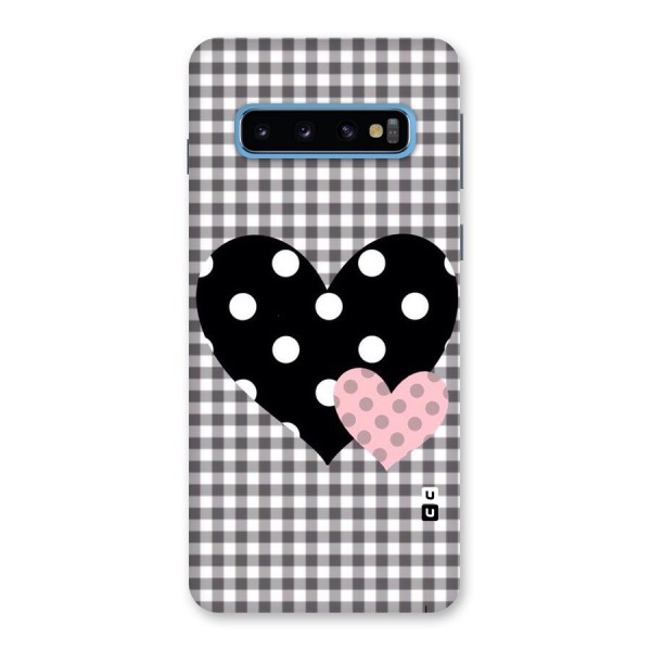 Polka Check Hearts Back Case for Galaxy S10