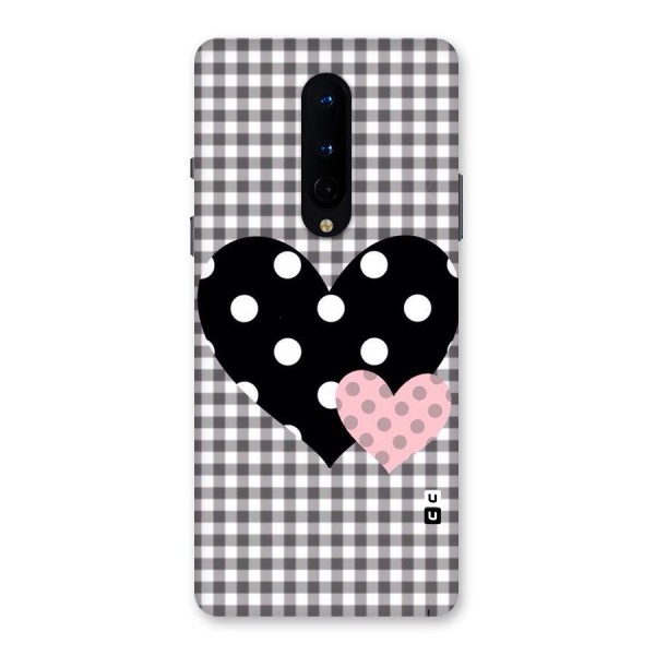 Polka Check Hearts Back Case for OnePlus 8