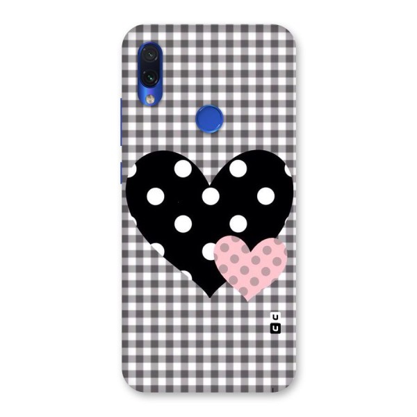 Polka Check Hearts Back Case for Redmi Note 7