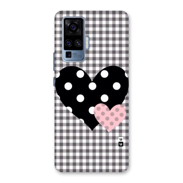 Polka Check Hearts Back Case for Vivo X50 Pro