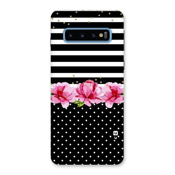 Polka Floral Stripes Back Case for Galaxy S10