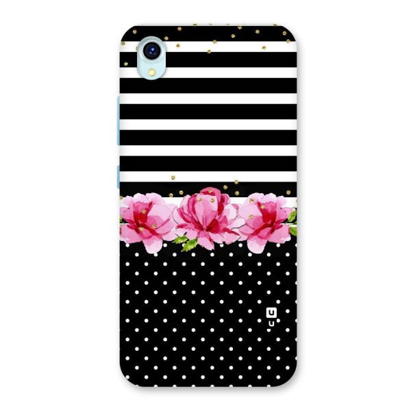 Polka Floral Stripes Back Case for Vivo Y1s