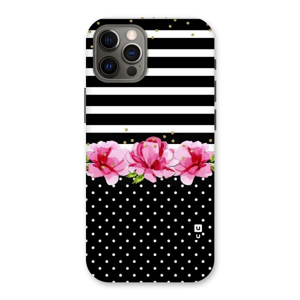 Polka Floral Stripes Back Case for iPhone 12 Pro